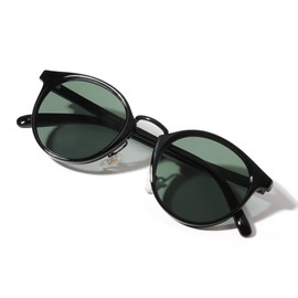 Feisedy B1172 Sunglasses, Women's, Men's, UV400, UV Protection, Stylish, Lightweight, Color Lens, Driving, Work, Fashionable, Unisex, Intellectual, green lens