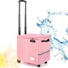 Fireproof File Box with Wheels and Telescopic Handle, Foldable Utility