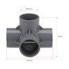 sourcing map 4-Way Elbow PVC Pipe Fitting Furniture Grade 40mm