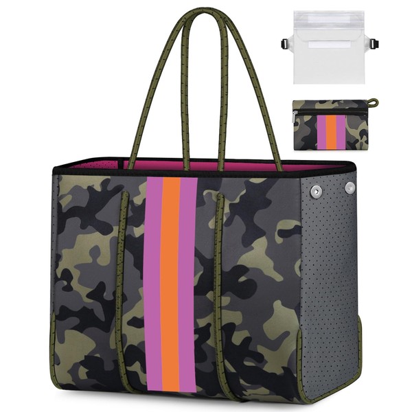 IBFUN Neoprene Bag, Large Multipurpose Beach Bag Neoprene Tote Bag