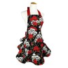 TLY Womens Cute Floral Skull Skirt Canvas Apron Halter Tie