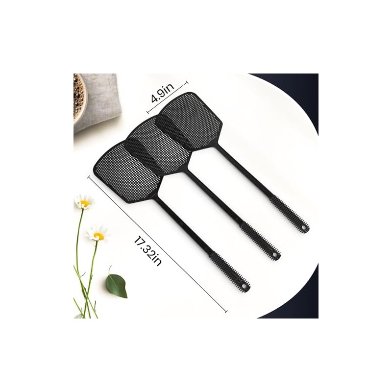 6-Pack Heavy Duty Long Handle Fly Swatter, Fly Swatter for