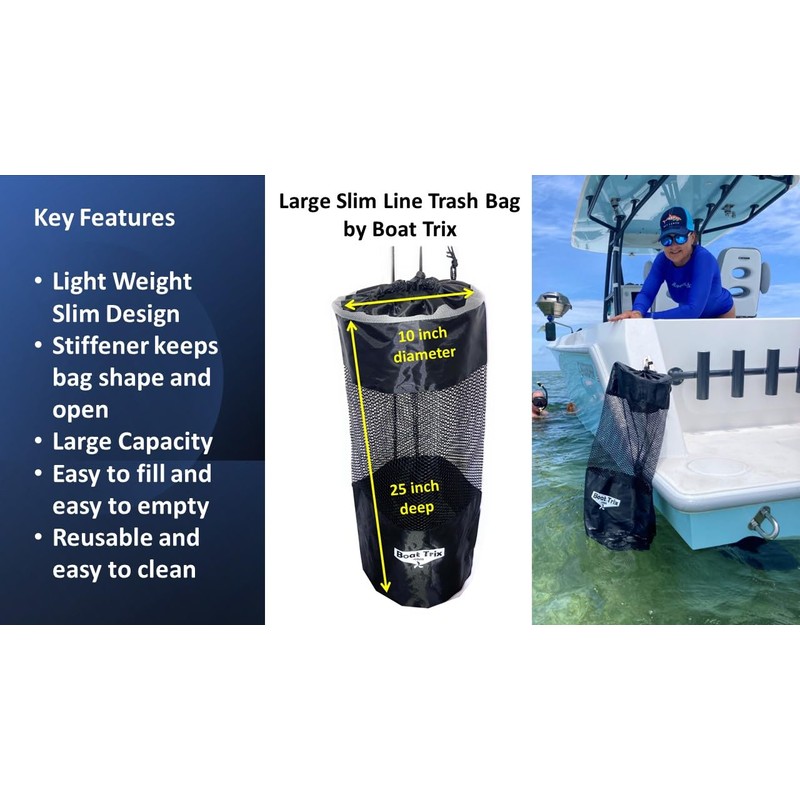 Boat Trash Bag Can Reuseable Washable Mesh and Nylon/Polyester by