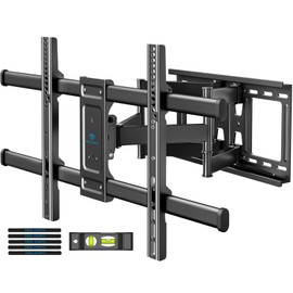PERLESMITH Full Motion TV Wall Mount for Most 37-82 Inch LED, LCD, Flat Curved TVs up to 132lbs VESA 600×400, TV Mount with Dual Articulating Arms with Tilt and Extension, Fits 16inch Studs - PSLFK1