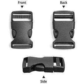 Bestgle 20pcs Plastic Quick Side Release Buckle Clip Adjustable Parachute Buckle Fit for 1inch Webbing Straps for Bracelets Backpack Tactical Bag and Gear