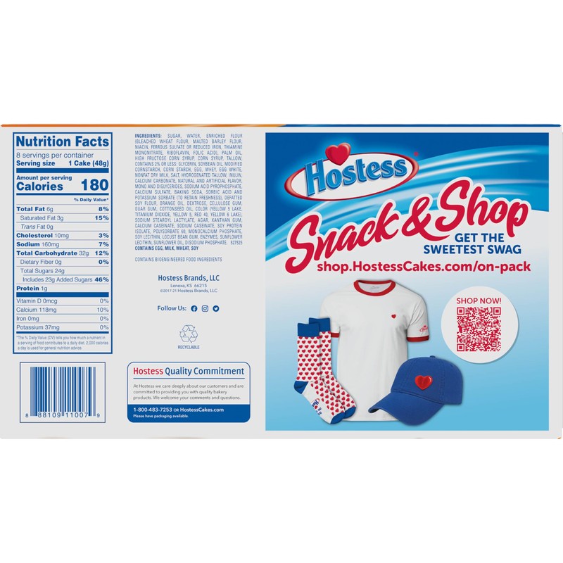 Hostess Orange Flavored Cupcakes (Pack of 48)