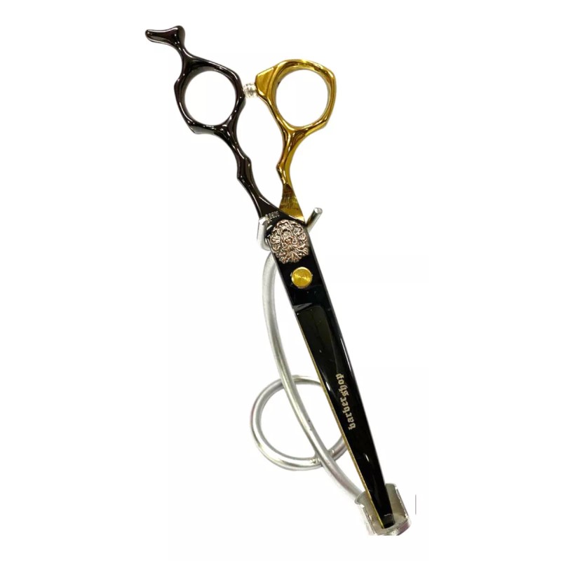 MC8 Tijeras De Corte Negro/dorado Microdentada Leon