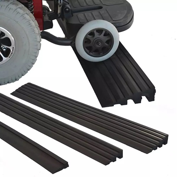 Solid Rubber Threshold Ramp – Fits Most Wheelchairs and Scooters