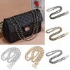 Shoulder Strap Shoulder Bag Silver Plated Chain PU Leather Braid
