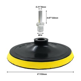 Luomorgo 6 Inch Hook & Loop Backing Pad Orbital Sander Polisher Sanding Pad with M14 Drill Adapter 2pcs