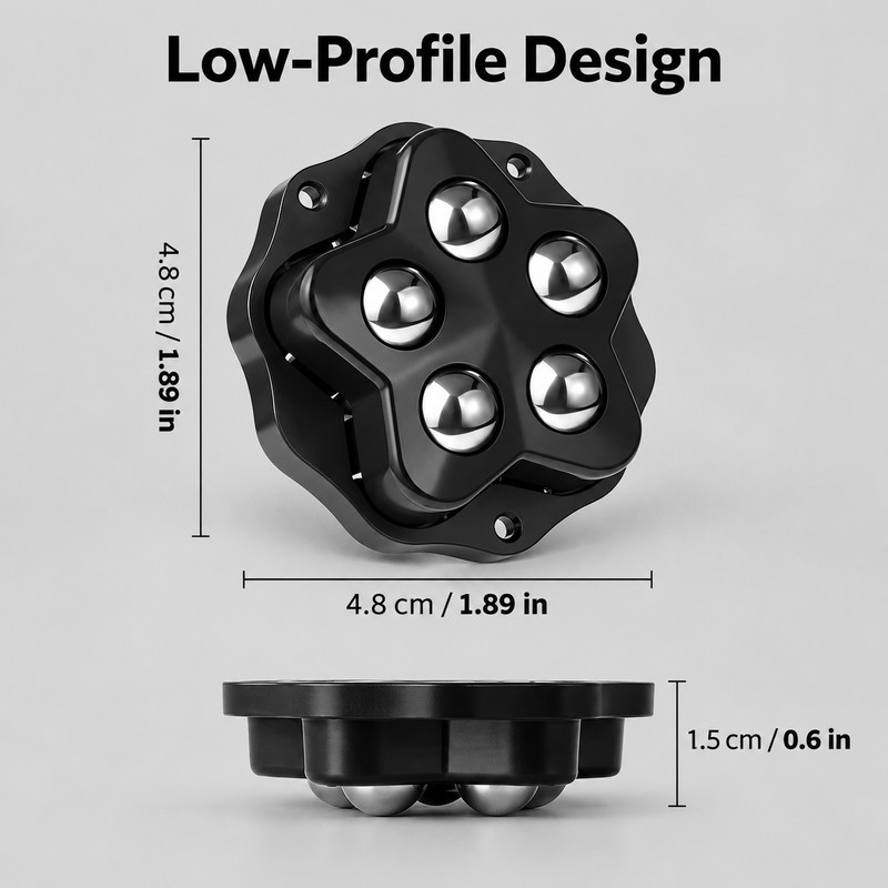 4-Pack Self-Adhesive 360° Furniture Casters with Brake Pads and 5
