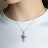 Claddagh Gold .925 Sterling Silver Praying Hands Cross Pendant Necklace