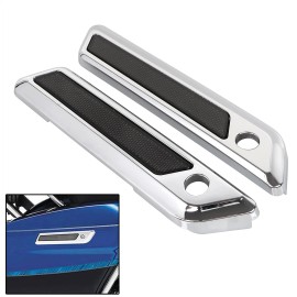Unbranded Chrome & Smoke Saddlebag Hinge Latch Covers For Harley Touring Street Glide FLHX