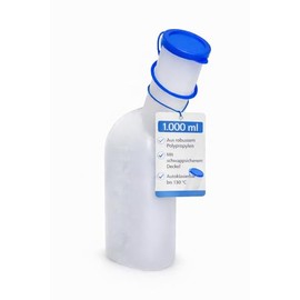Men's Urinal Bottle 1 Litre Polypropylene with Lid - Urinal Urinal Bottles, Bed Bottle, Urine Bottle, Urine Bottle, Pee Bottle, Urinents for Care, Travel, Travel and Home