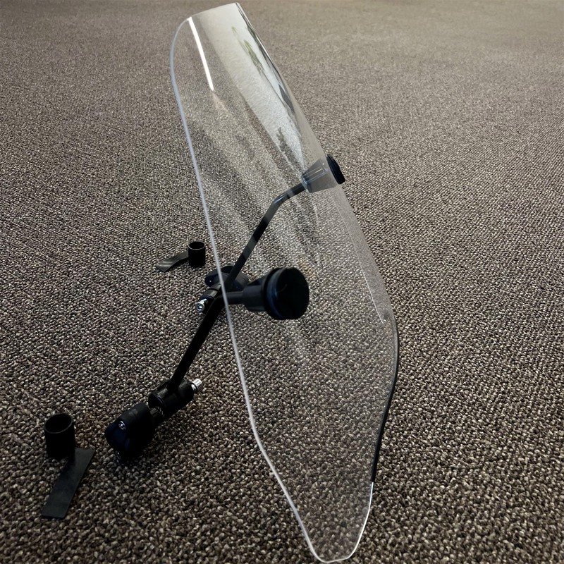 7BLACKSMITHS Universal 15” Motorcycle Windshield Height Clear Large Windscreen Compatible