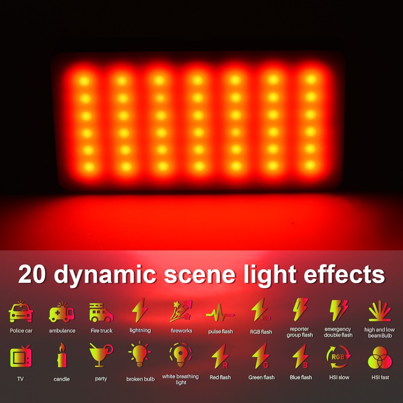Pocket RGB Video Light Kit LED Fill Light 2500K-9000K Dimmable
