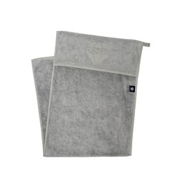 DOCIO Sporthandtuch I Fitness Handtuch mit Fixierung I 130x50cm I 60% Baumwolle 40% Bambus I XXL (Hellgrau)