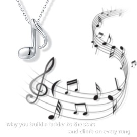 Music Note Urn Necklaces for Ashes - 925-Sterling-Silver Romantic Musical Note Pendant Memorial Cremation Jewelry for Women Girls, Christmas Gifts Music Note Cremation Keepsake Urn Hold Ashes Necklace