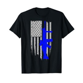 FN SCAR Stars & Stripes Flag Shirt Blue T-Shirt