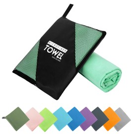ZIUDBOC Microfiber Travel Towel, Soft Lightweight Quick Dry Towel, Super Absorbent Compact Travel & Sports & Beach Towels for Camping, Backpack, Gym, Swimming, Yoga, Hiking (XS:12"×24" -MintColor)