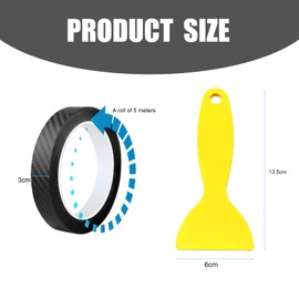 DHWEKU Car Door Edge Protection, 3 cm x 5 m, Universal Car Paint Protection Film, Door Edge Protection, Car, Carbon Fibre Strips, Anti-Scratch Carbon Fibre Protective Film, Dry Carbon Fibre Detailing,
