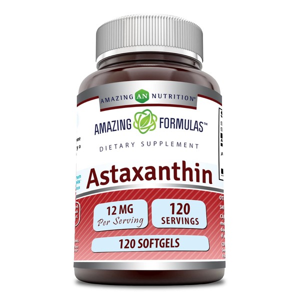 Amazing Formulas Astaxanthin 12mg 120 Softgels Supplement | Non-GMO | Gluten Free
