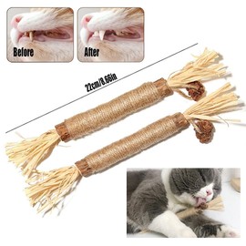 SHENGRUI 4 Pcs Cat Toys Chew Sticks, Natural Cat Chew Toy Cat Teeth Nip Cleaning Teeth Interactive Cat Nip Toy for Indoor Cat Teeth Cleaning Kitten Teething and Stress Release