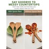 Green Leaf Spoon Rest, Ceramic Utensil Holder for Stove Top