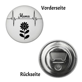 Mama Heartbeat with Flower Magnet with Bottle Opener for Mothers Loving Magnet with Bottle Opener for Mothers - Decorative and Personal