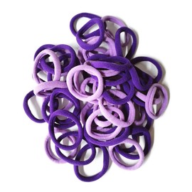 Morices 50 Pcs Gradient Purple Hair Ties for Women, No Metal Elastic Ponytail Holders for Girls, No Damage Seamless Stretch Hair Bands Hair Accessories for Thick Heavy and Curly Hairs