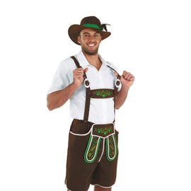 Fun Shack Lederhosen Men Bavarian Costume Oktoberfest Outfit Mens Costume Accessories for Festivals and Celebrations, Large