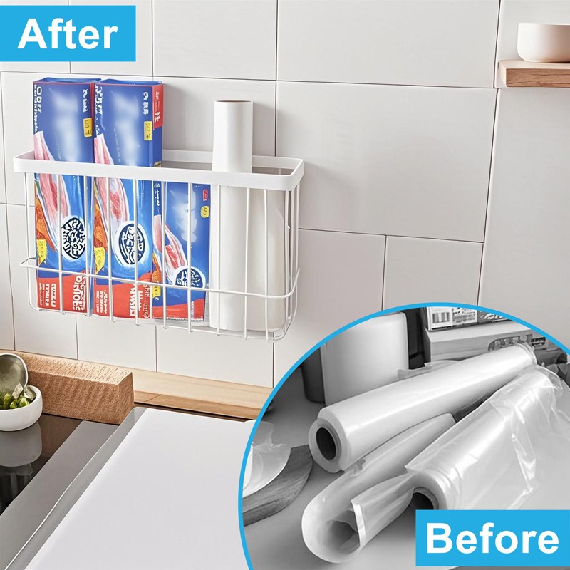 Cabinet Door Organizer 2Pcs, Foil and Plastic Wrap Organizer with