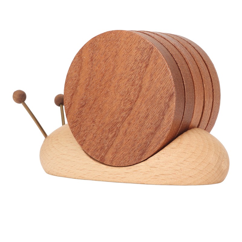 Snail Coaster Set with Magnet Cute Exquisite Eco Friendly Wood