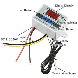 BGTXINGI DC 12V 120W 10A Microcomputer Digital Temperature Controller Digital Display Thermostat Switch and NTC 10K Thermistor Sensors Digital Temperature Sensor (12V 120W)