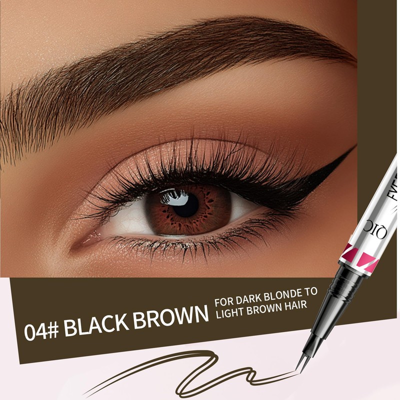 Microblading Eyebrow Pen - Dual-Ended 2-in-1 Eyebrow Pen with Brush,