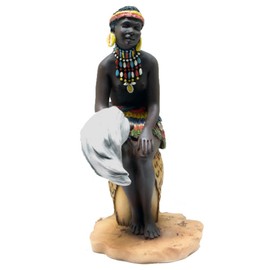 SAA Castagna African Tribe Zulu Woman Alabaster Resin Figurine