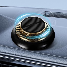 Wuyaoyao Car Air Freshener, Rotating Solar Energy Car Fragrance Diffuser, Long Lasting Automotive Scents Air Freshener Diffuser, Mini Aromatherapy Air Purifier for Most Vehicles (Black, Ocean)