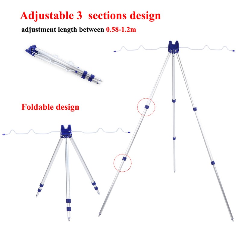 Aluminium Alloy Adjustable Telescopic Fishing Rod Stand Bracket Tripod Holder