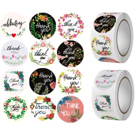 Thank You Stickers 1000 Pcs 1 Inch Thank You Stickers for Envelope Seals Small Business Labels Multicolor, Self-Adhesive, Waterproof for Packaging