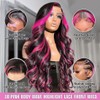 Agairl Ombre Lace Front Wig Human Hair 13x6 Pink And