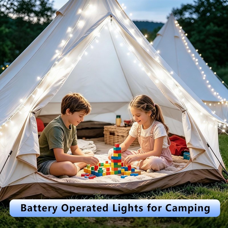 YEGUO Battery Operated String Lights, 2 Pack Each 33ft 100