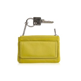 Josephine Osthoff Key Case Leather Women's Key Bag Coin Purse Key Case Key Ring Case Men's Mini with Credit Cards RFID Protection (973), citrus, Key case