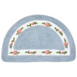 ABREEZE Floral Rose Bathroom Rugs Mats 20x31inch,Soft Shaggy Water Absorbent Non-Slip Mat Microfiber Bath Mat Shower Mat Door Mat Kitchen Mat Rugs,Blue