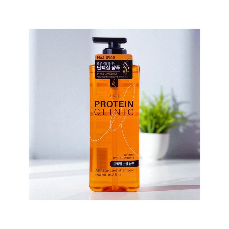 엘라스틴 아미노 프로틴 클리닉 단백질 손상 케어 샴푸 480ml x