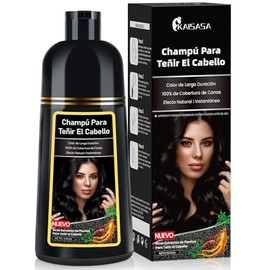 Black Hair Dye Shampoo, Champú para Teñir El Cabello Negro 3 en 1, Champú Colorante para Hombres y Mujeres, Fórmula con Extractos Herbales para un... 