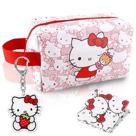 Cosmetic Bag, Kity Rapunzel Makeup Bag, Cartoon Cosmetic Bag for Handbag with Keychain, Cosmetic Bag Kids Girls Boys