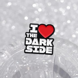 I Love The Dark Side Enamel Pin English Pattern Design With Red Heart Metal Badge Brooch Backpacks Clothing Fashion Accessories