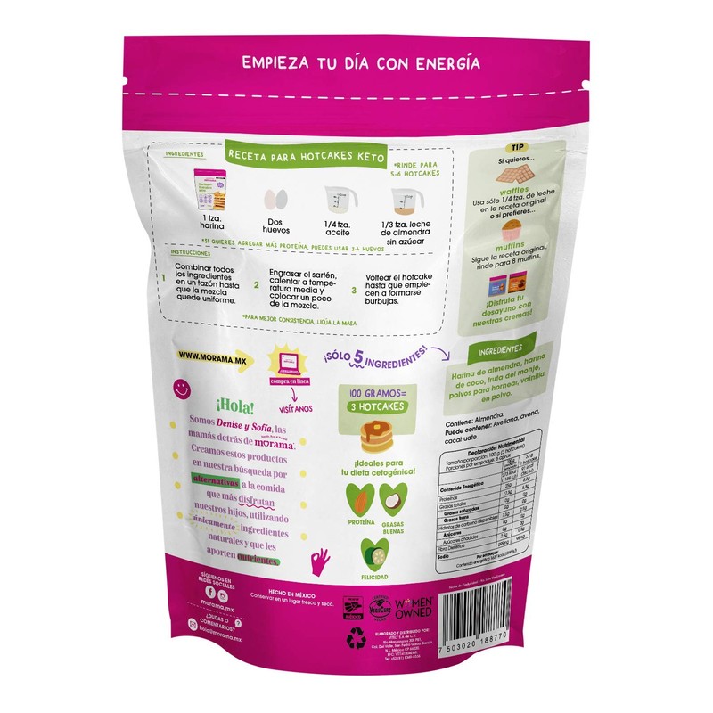 Morama, Harina Para Hotcakes Keto Hecha con Harina de Almendra