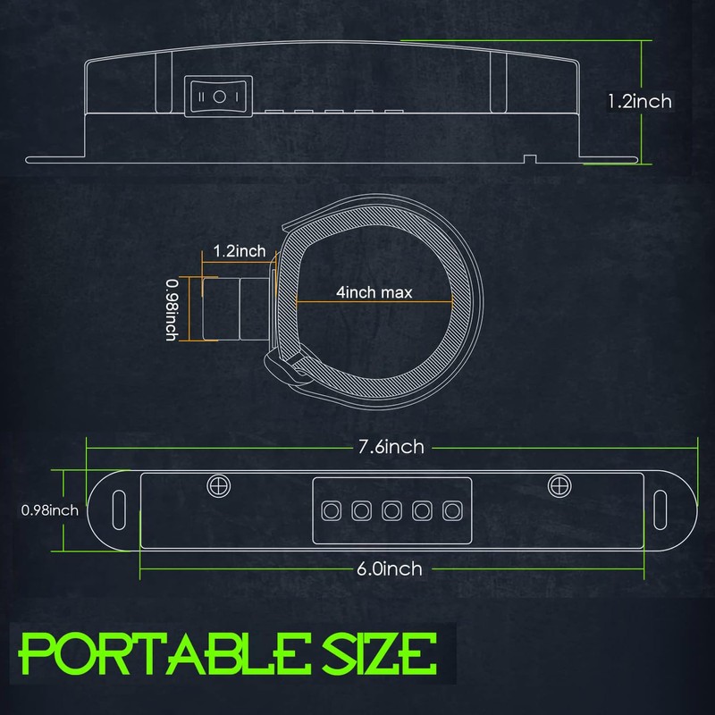Unifizz UTV Interior Light Universal Roll Bar Mount LED Light