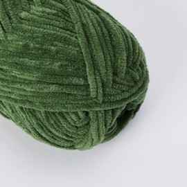 NICEEC Chenille Yarn Blanket Yarn Light Worsted Weight Yarn for Knitting Fancy Yarn for Crochet Weaving DIY Craft Total Length 200m (218yds, 100g)_Army Green